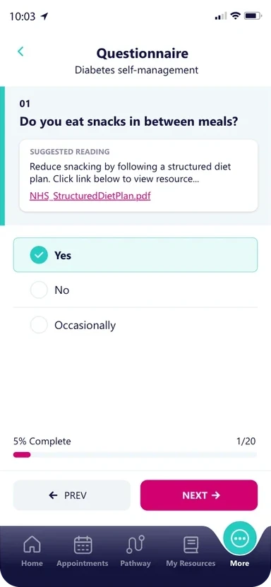 Version 1 question with pink Next