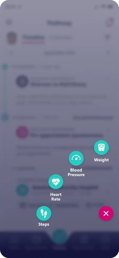 Plus button open to log readings