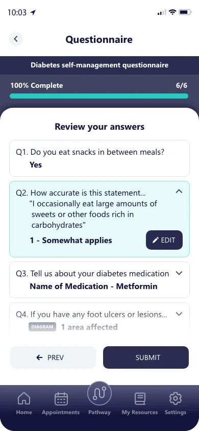Review answers with Edit